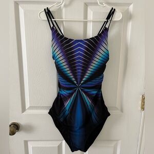 Profile by Gottex Blue and Black Swimsuit